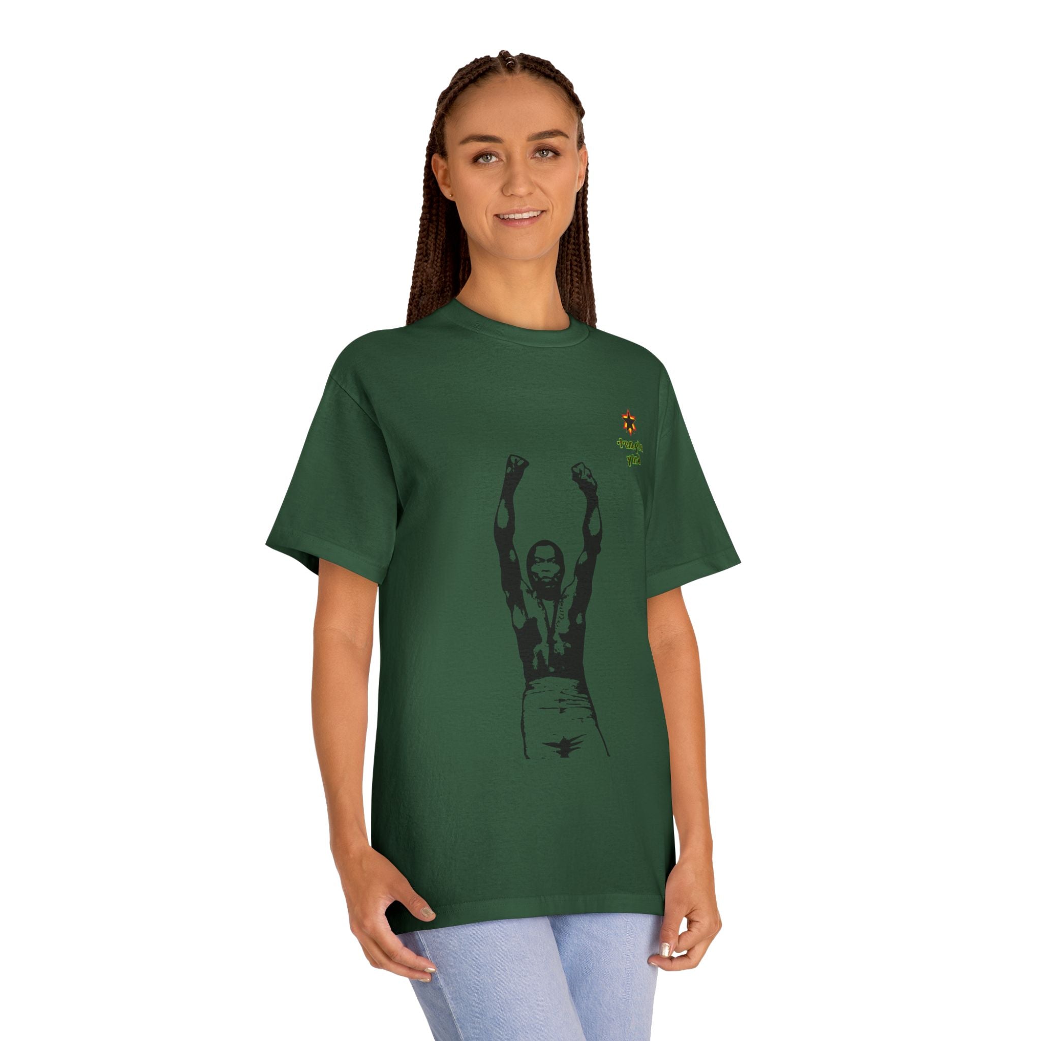 Raised Fists Graphic Tee — Vintage Protest Silhouette with 'triple yard' Accent