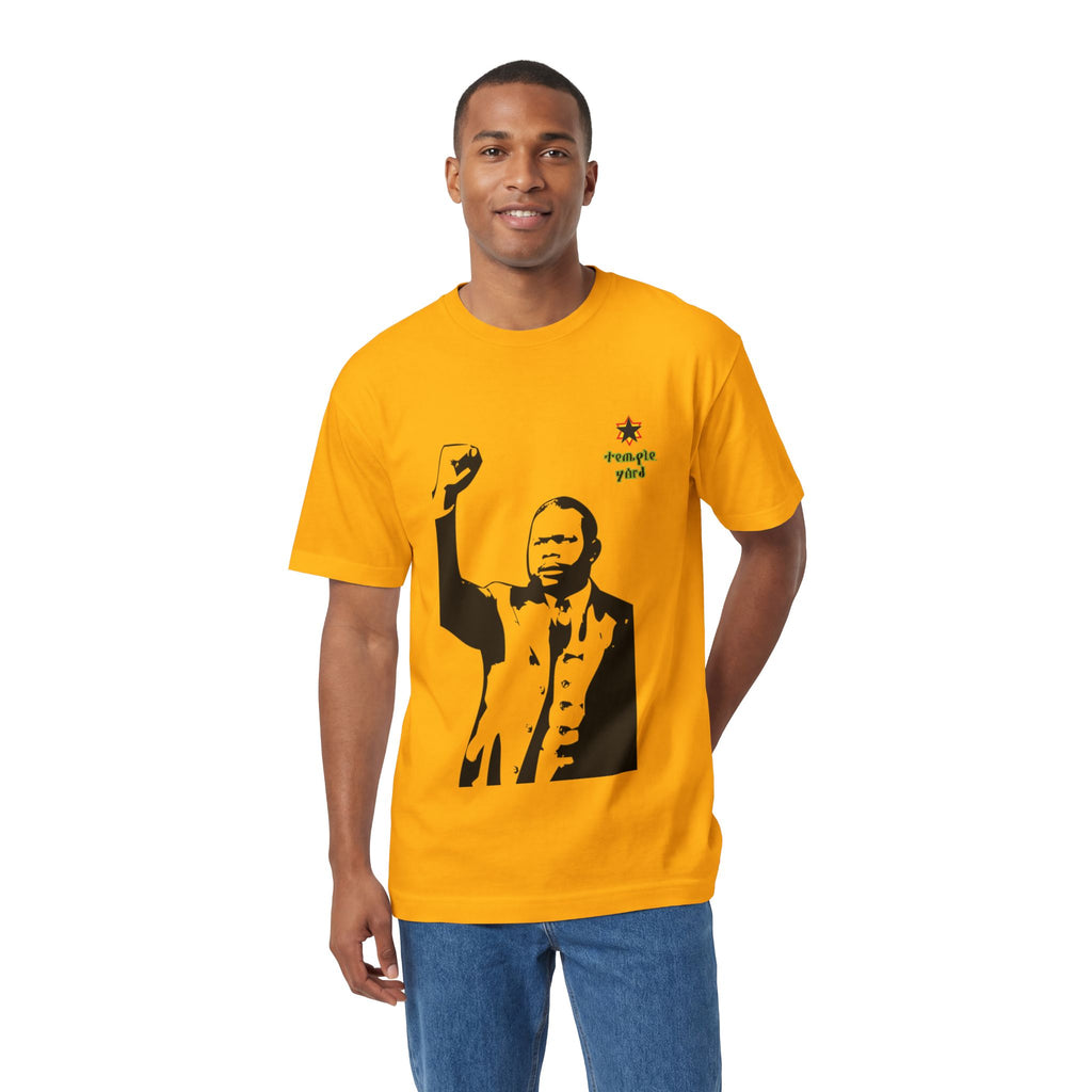 Classic Tee — Raised Fist Portrait Graphic with 'Temple Yard' Logo
