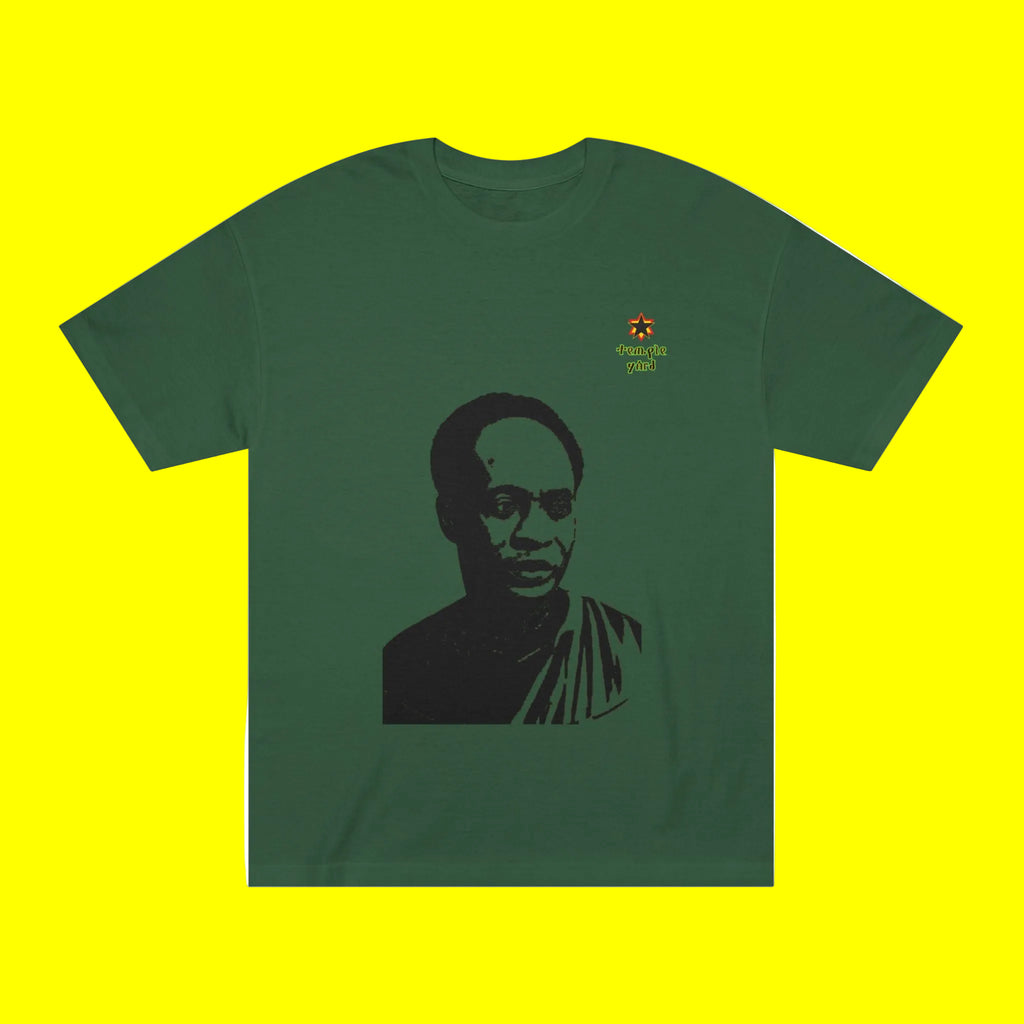 T-Shirt — Black & White Portrait Tee with 'thoughts yield' Accent