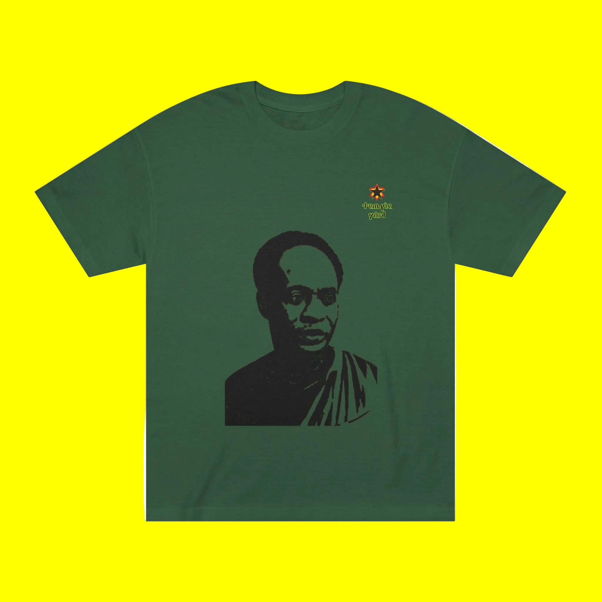 T-Shirt — Black & White Portrait Tee with 'thoughts yield' Accent