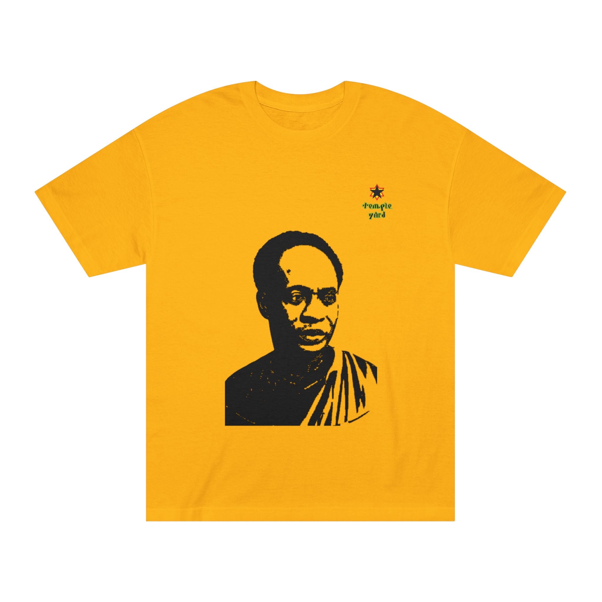 T-Shirt — Black & White Portrait Tee with 'thoughts yield' Accent