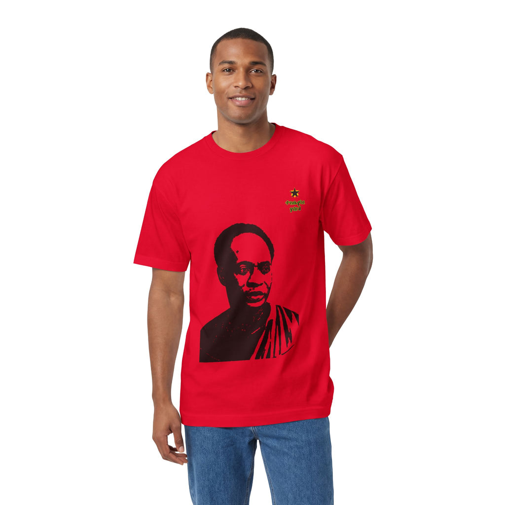T-Shirt — Black & White Portrait Tee with 'thoughts yield' Accent