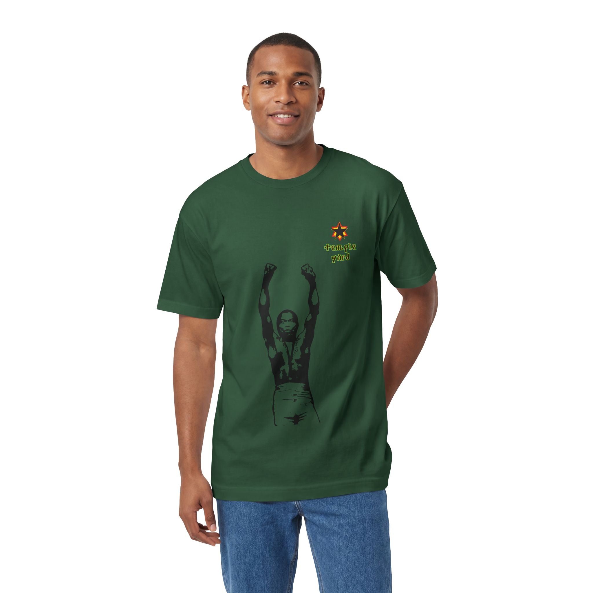 Classic Tee — Black Power Fist Graphic with 'Trouble Yard' Text