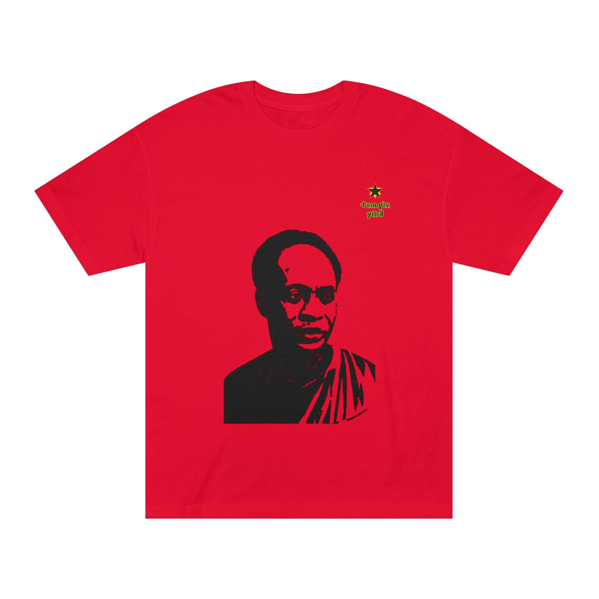 T-Shirt — Black & White Portrait Tee with 'thoughts yield' Accent