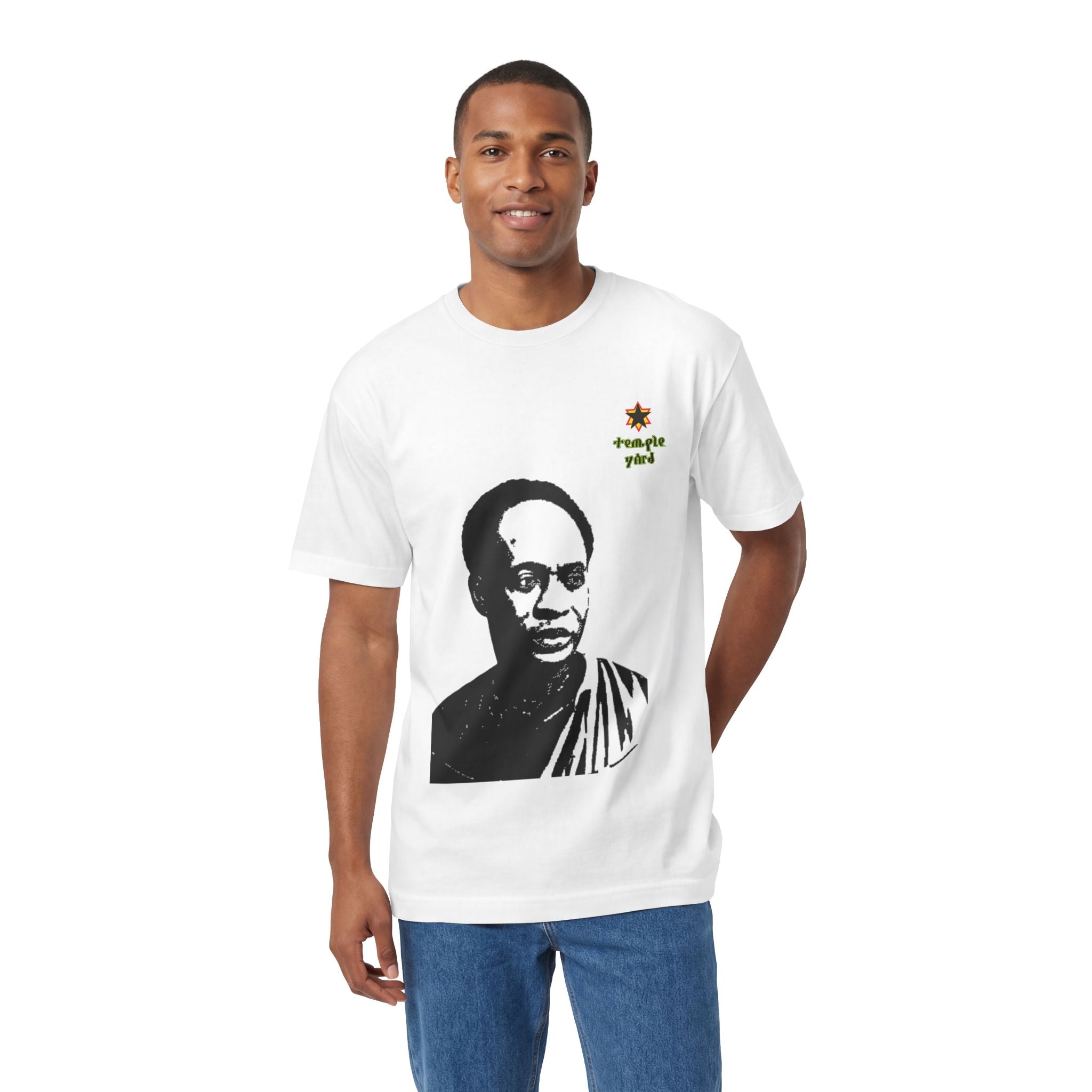 Classic Tee — Marcus Garvey Portrait T‑Shirt with 'Strength Youth' Star Accent