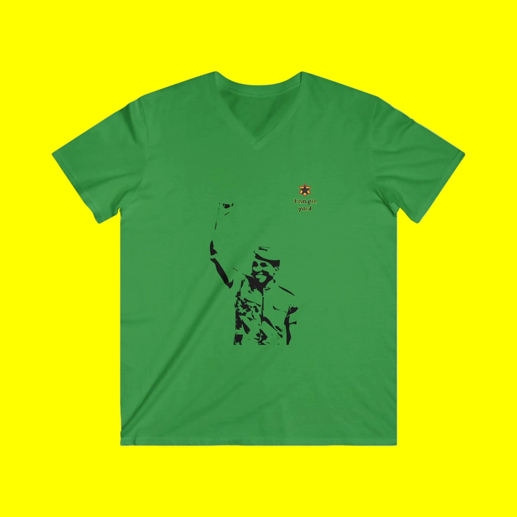 V-Neck Tee — 'People First' Stencil Portrait Tee