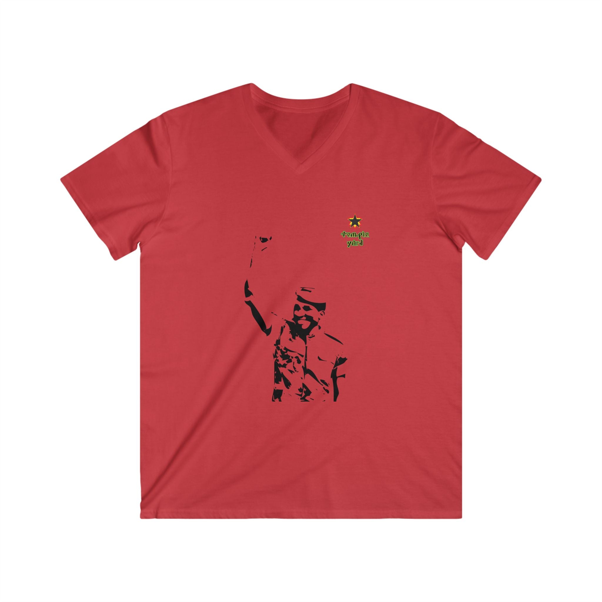 V-Neck Tee — 'People First' Stencil Portrait Tee