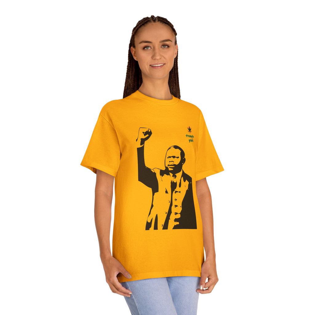 Classic Tee — Raised Fist Portrait Graphic with 'Temple Yard' Logo