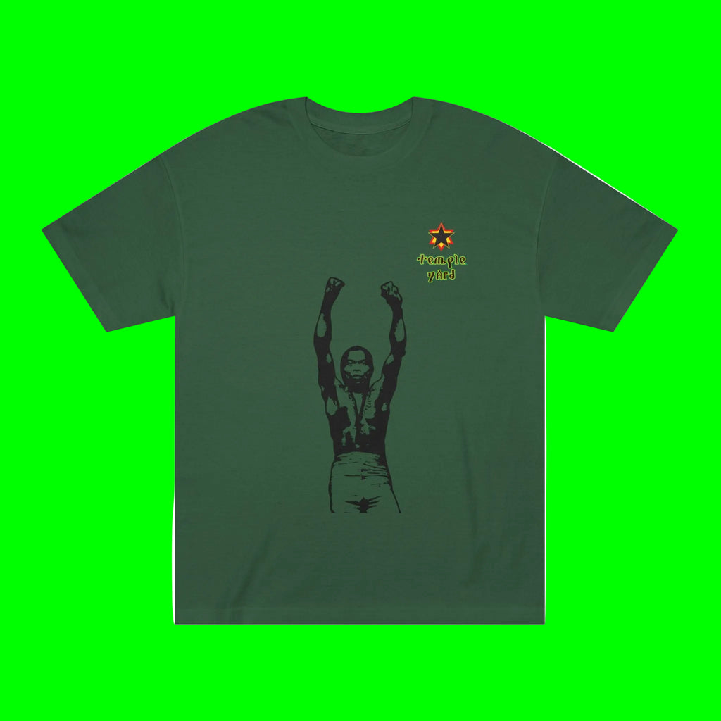 Classic Tee — Black Power Fist Graphic with 'Trouble Yard' Text