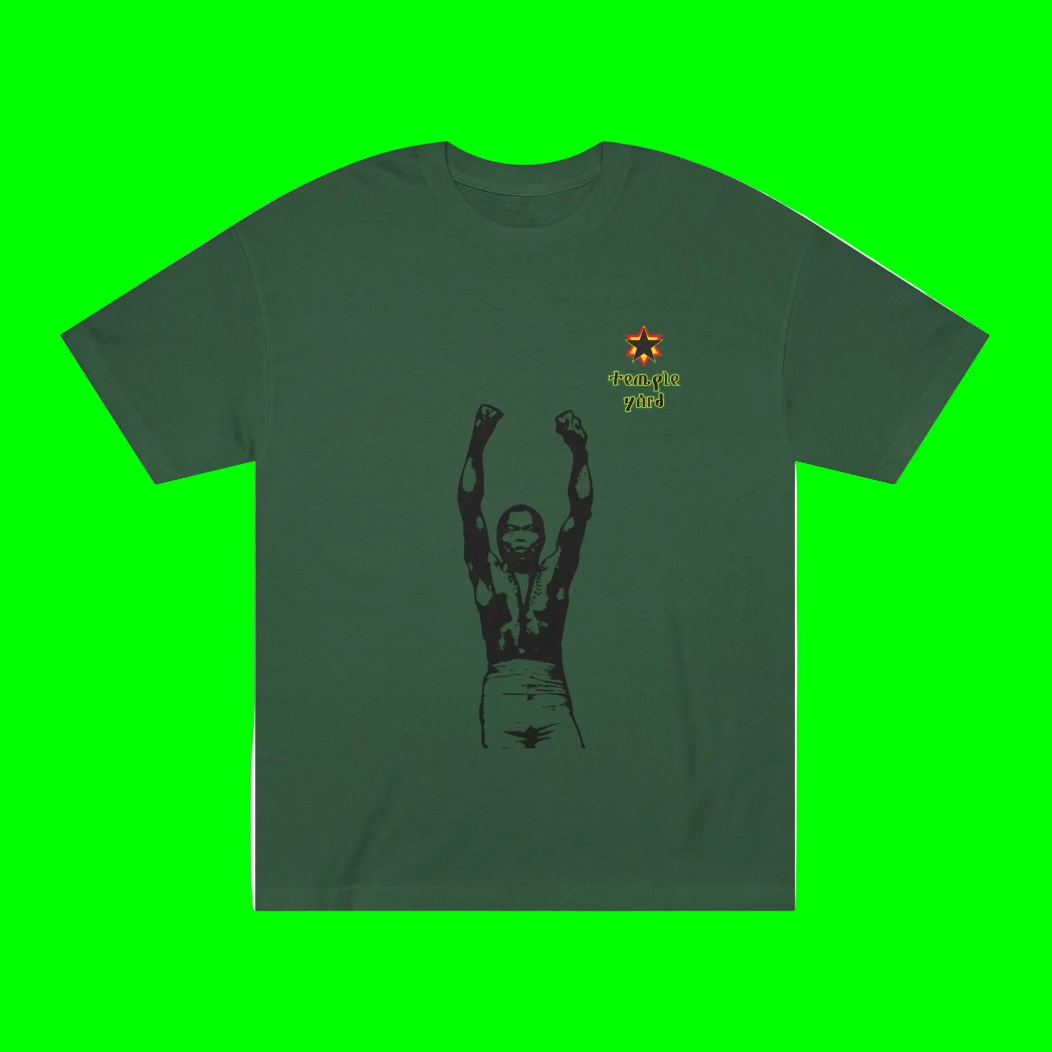 Classic Tee — Black Power Fist Graphic with 'Trouble Yard' Text