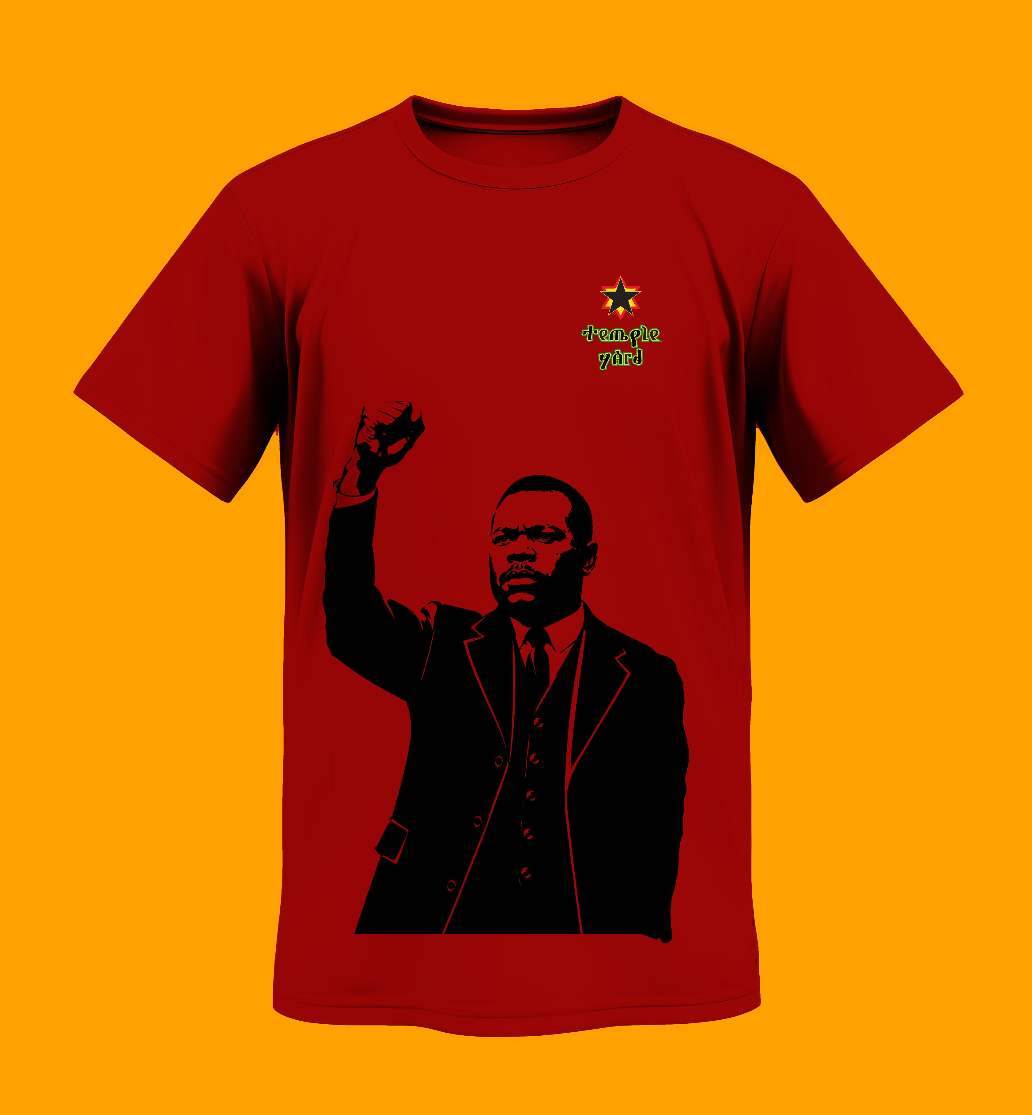 Classic Tee — Raised Fist Portrait Graphic with 'Temple Yard' Logo
