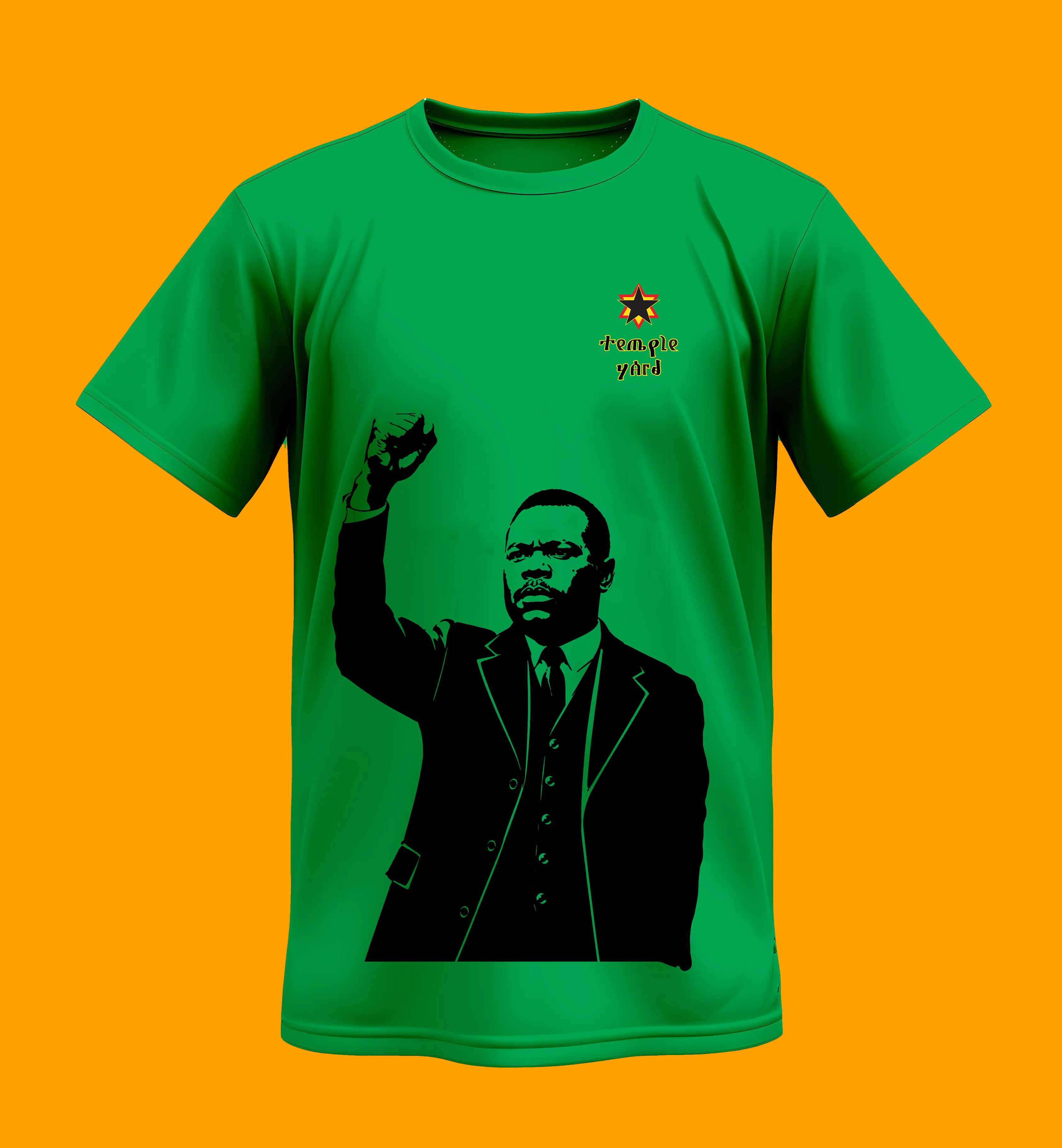 Classic Tee — Raised Fist Portrait Graphic with 'Temple Yard' Logo