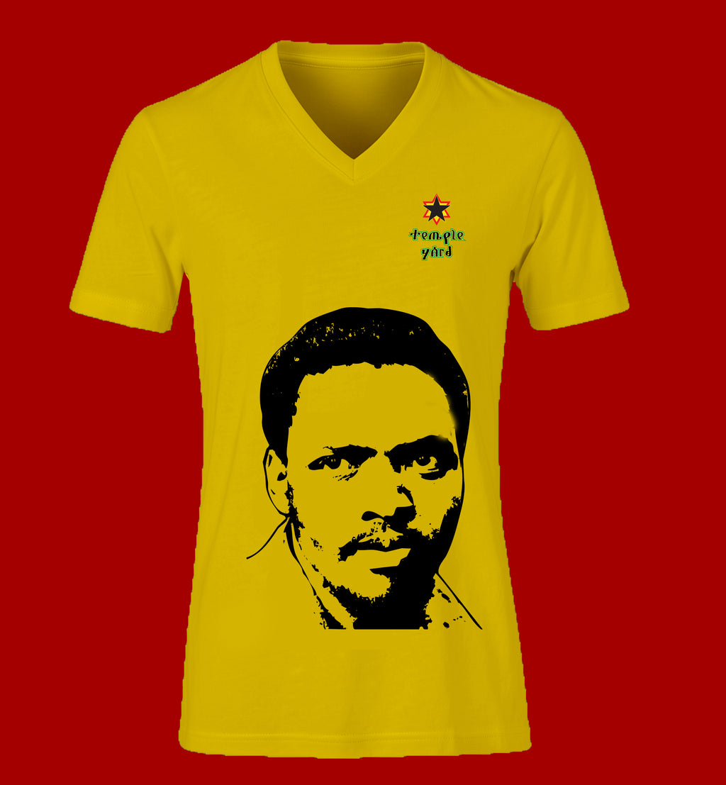 Ladies' V-Neck T-Shirt — Mandela Portrait Tee with 'Imagine Peace' Star