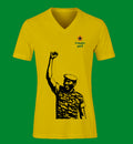 V-Neck Tee — 'People First' Stencil Portrait Tee