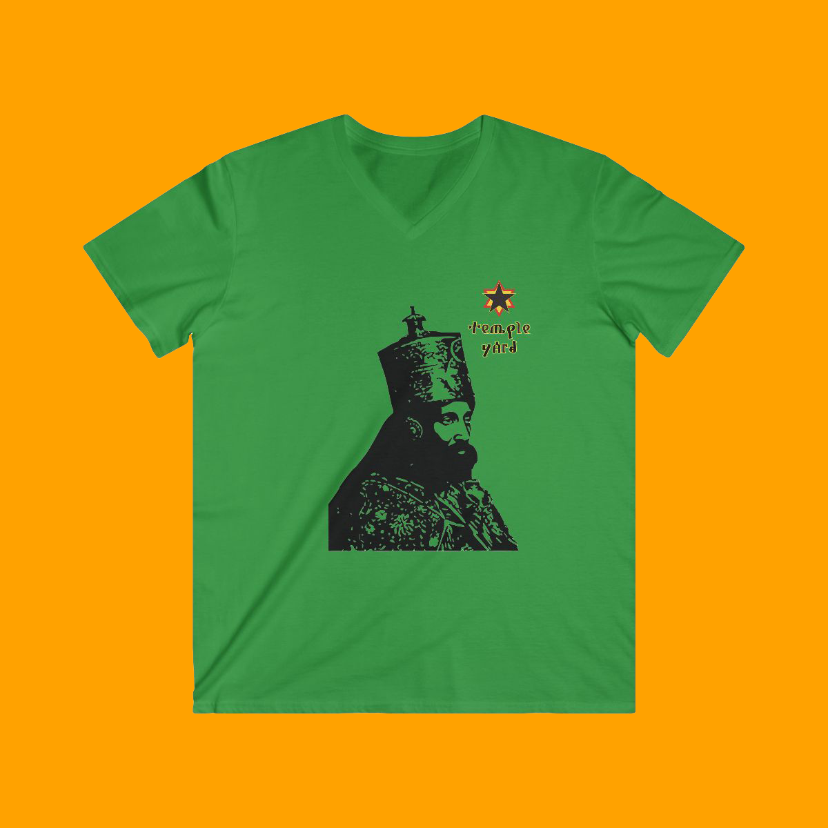Haile Selassie Portrait V-Neck Tee — Men